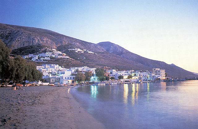 View of Aegiali beach  
